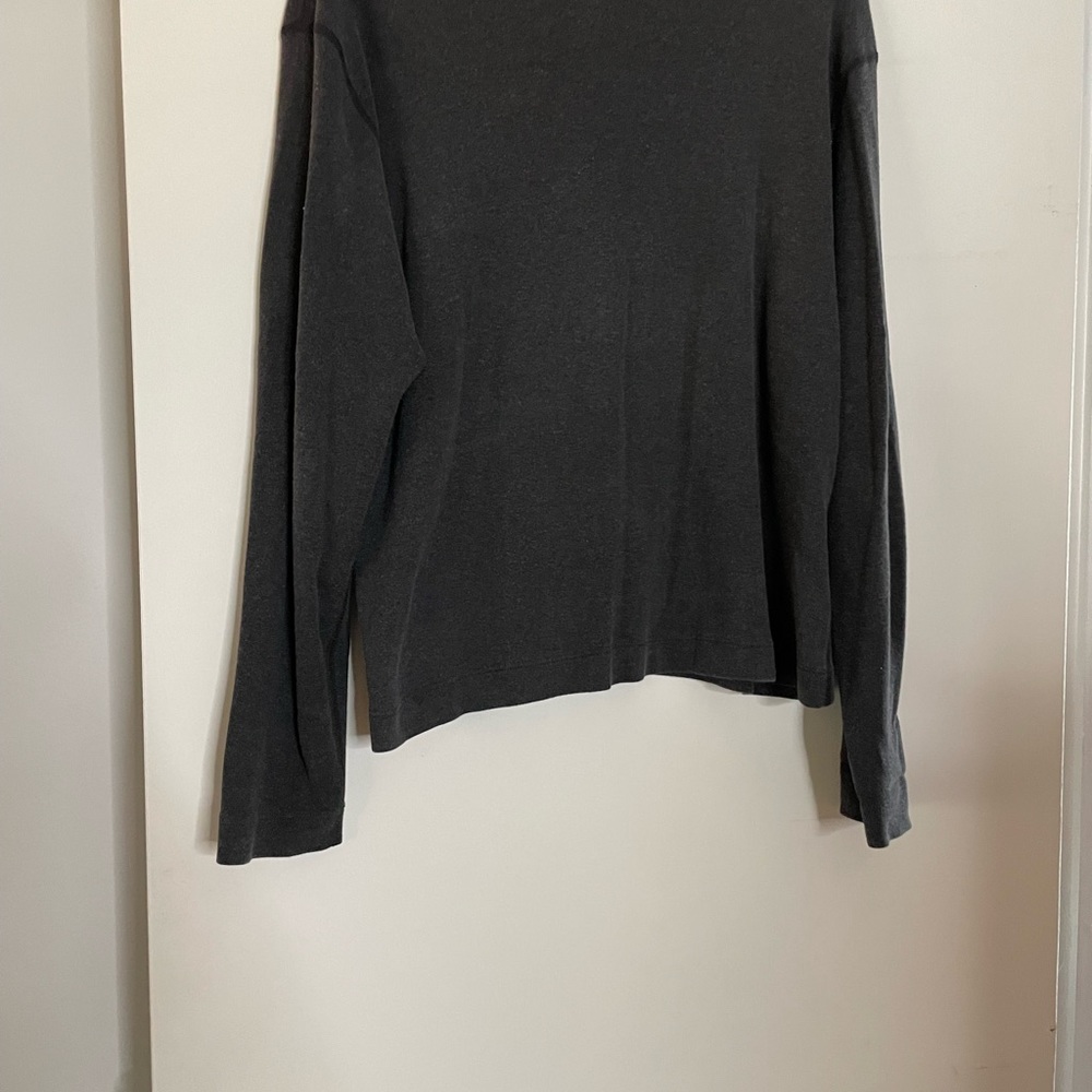 Three dots cotton cardigan/shirt dark gray with front button closure. - Picture 3 of 7